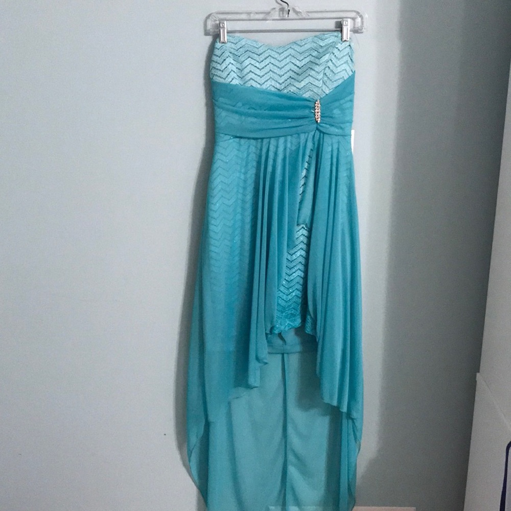 Teeze Me mint hi-low dress
